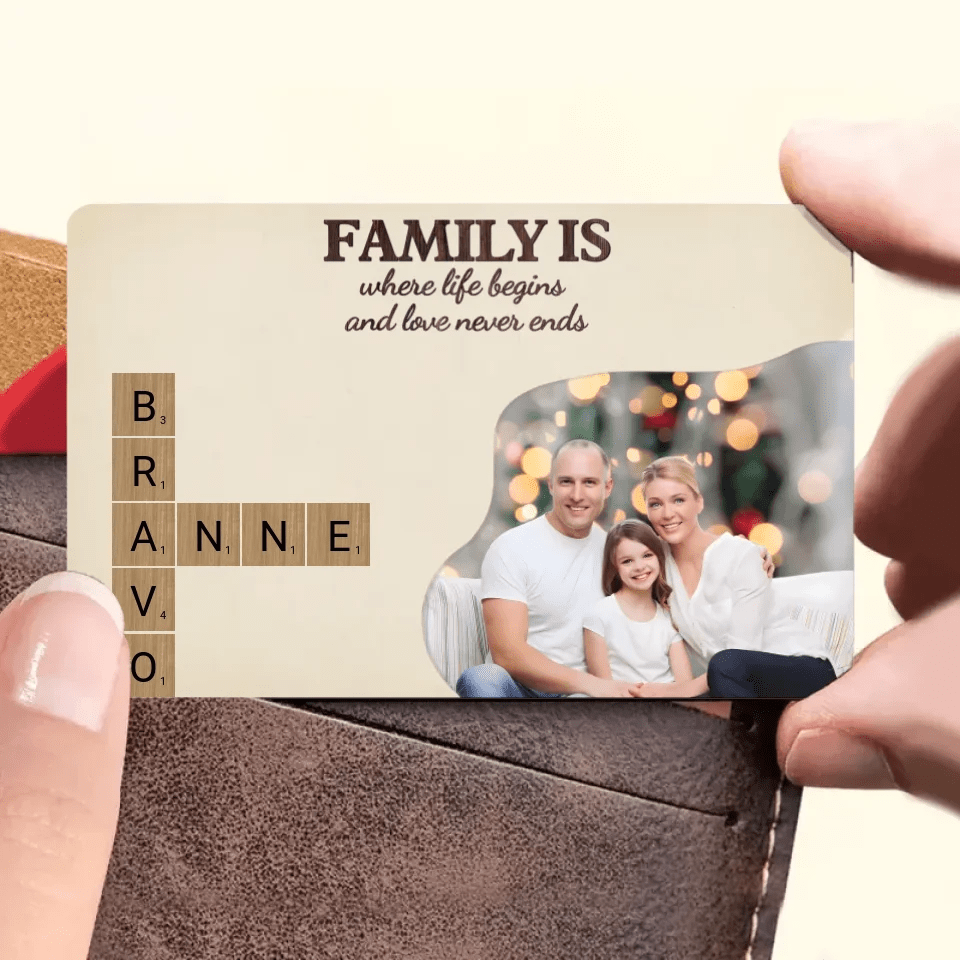 Family is Love with Photo - Customizable Family Wallet Card 723831 - Q - DiyGiftly