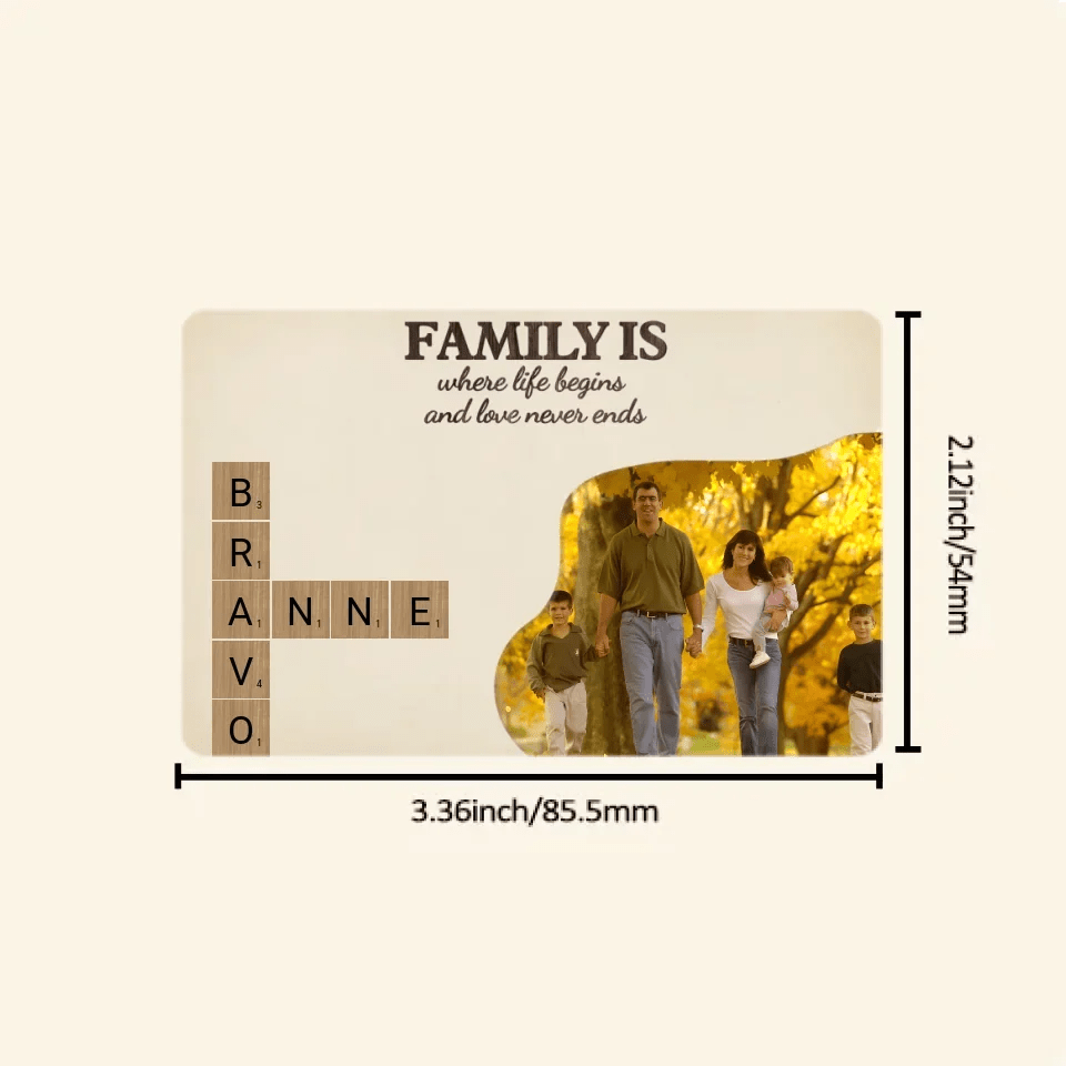 Family is Love with Photo - Customizable Family Wallet Card 723831 - Q - DiyGiftly