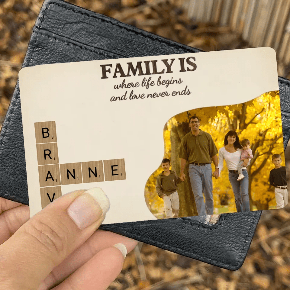 Family is Love with Photo - Customizable Family Wallet Card 723831 - Q - DiyGiftly