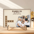 Family is Love with Photo - Customizable Family Wooden Plaque 723831 - DiyGiftly