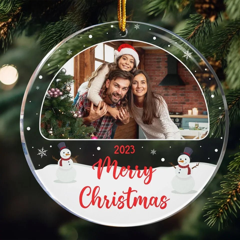 Family Keepsake - Personalized Circle Acrylic Photo Ornament 685855 - DiyGiftly