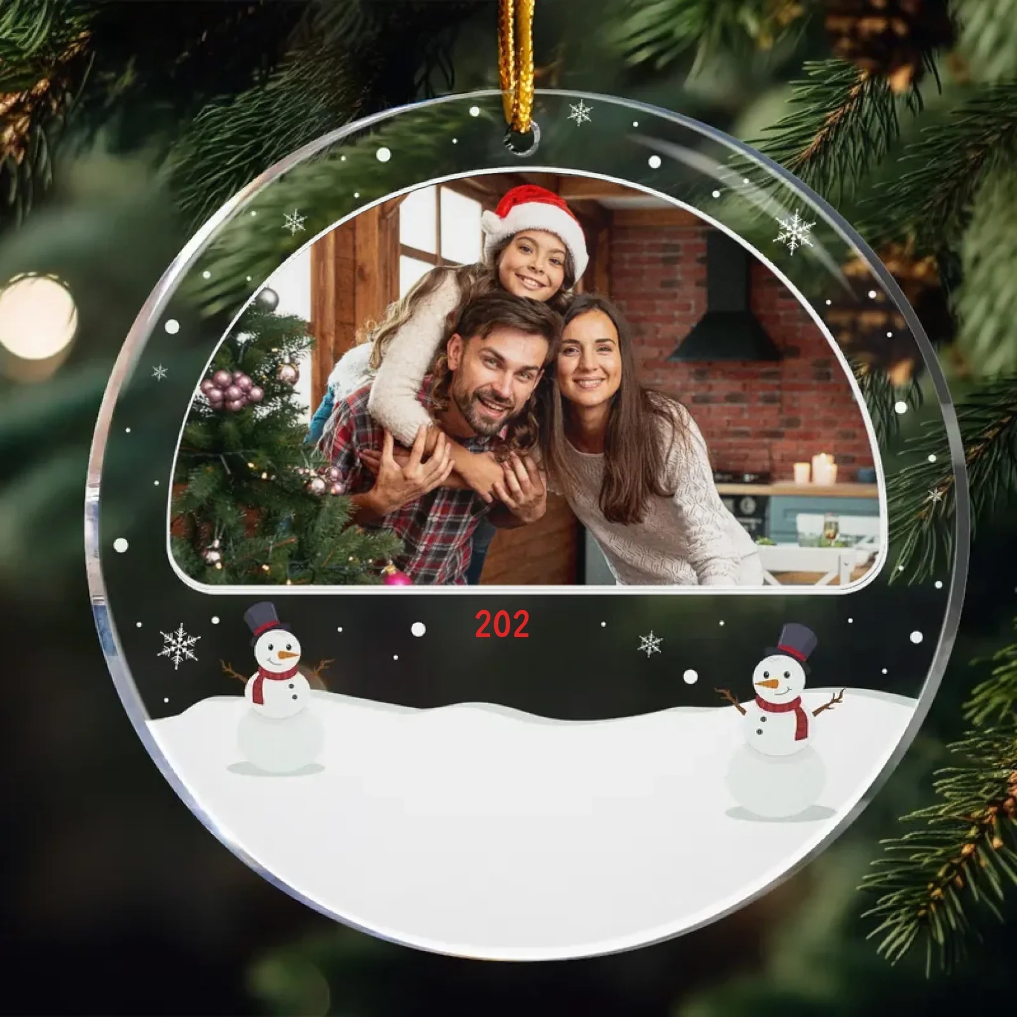 Family Keepsake - Personalized Circle Acrylic Photo Ornament 685855 - DiyGiftly