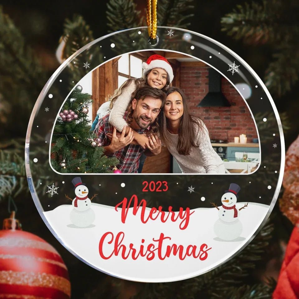 Family Keepsake - Personalized Circle Acrylic Photo Ornament 685855 - DiyGiftly