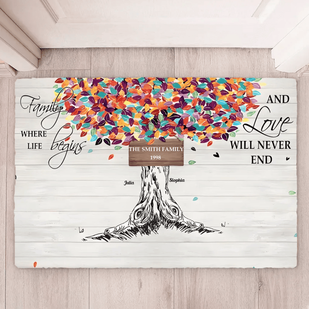 Family Like Branches On A Tree - Personalized Doormat 714242 - D - DiyGiftly