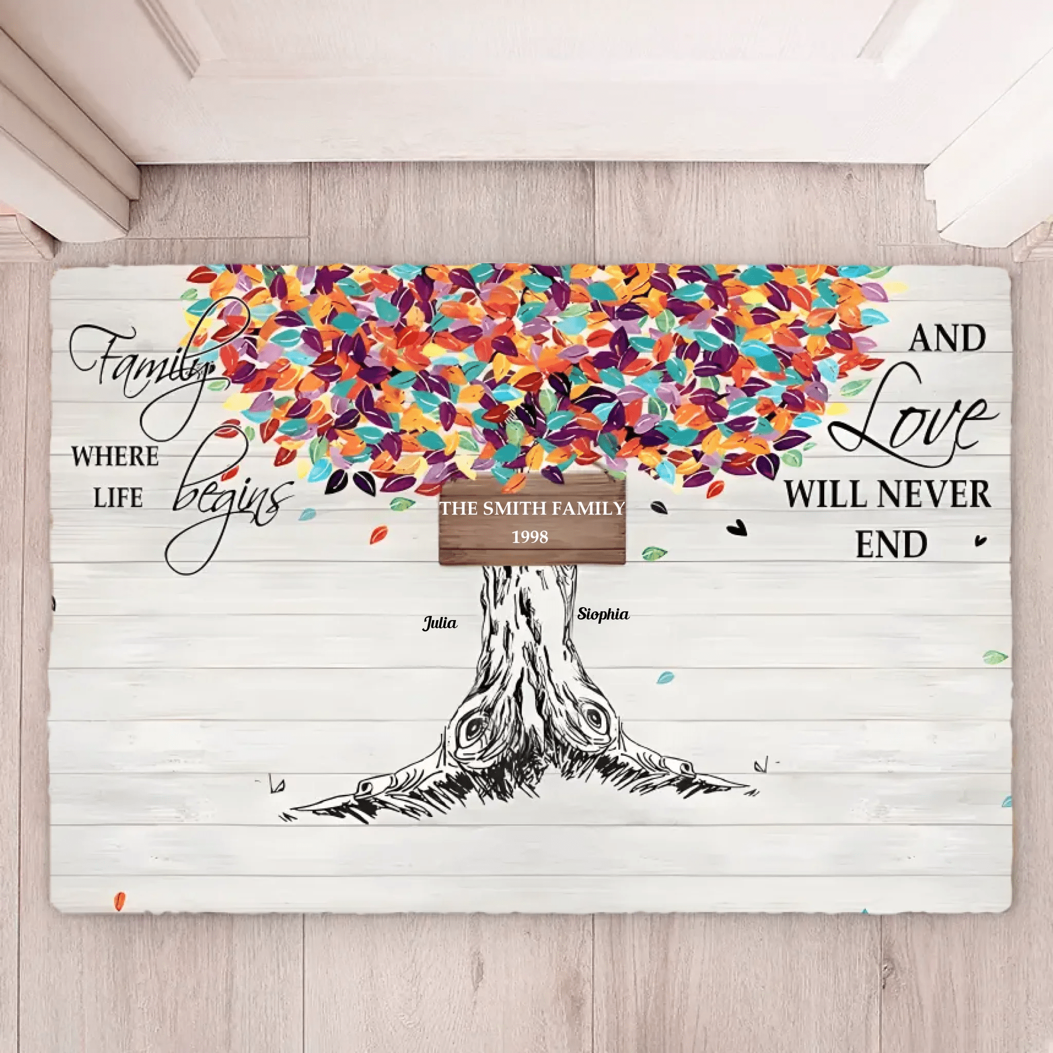 Family Like Branches On A Tree - Personalized Doormat 714242 - D - DiyGiftly