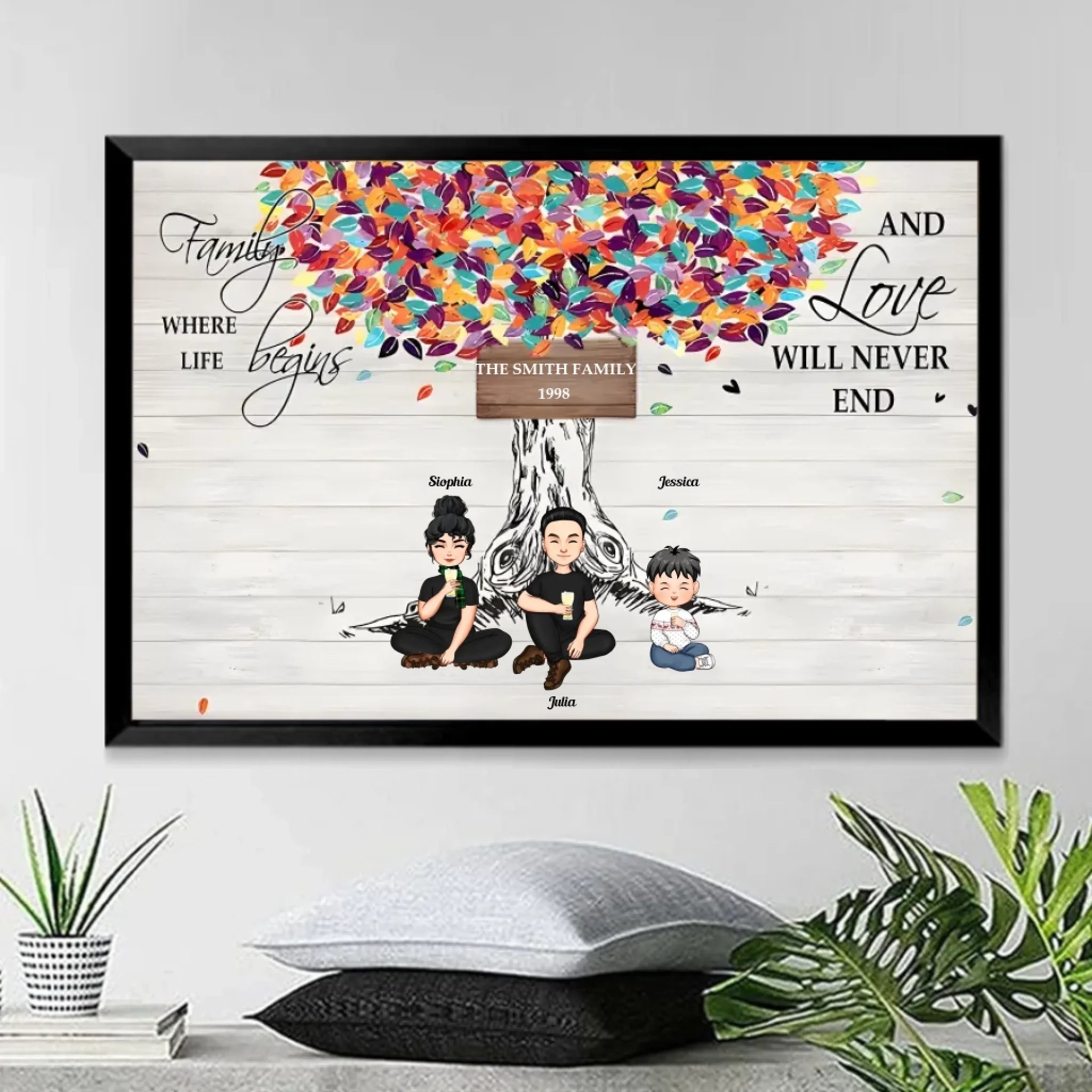 Family Like Branches On A Tree - Personalized Poster/Wrapped Canvas 714242 - 714606 - DiyGiftly