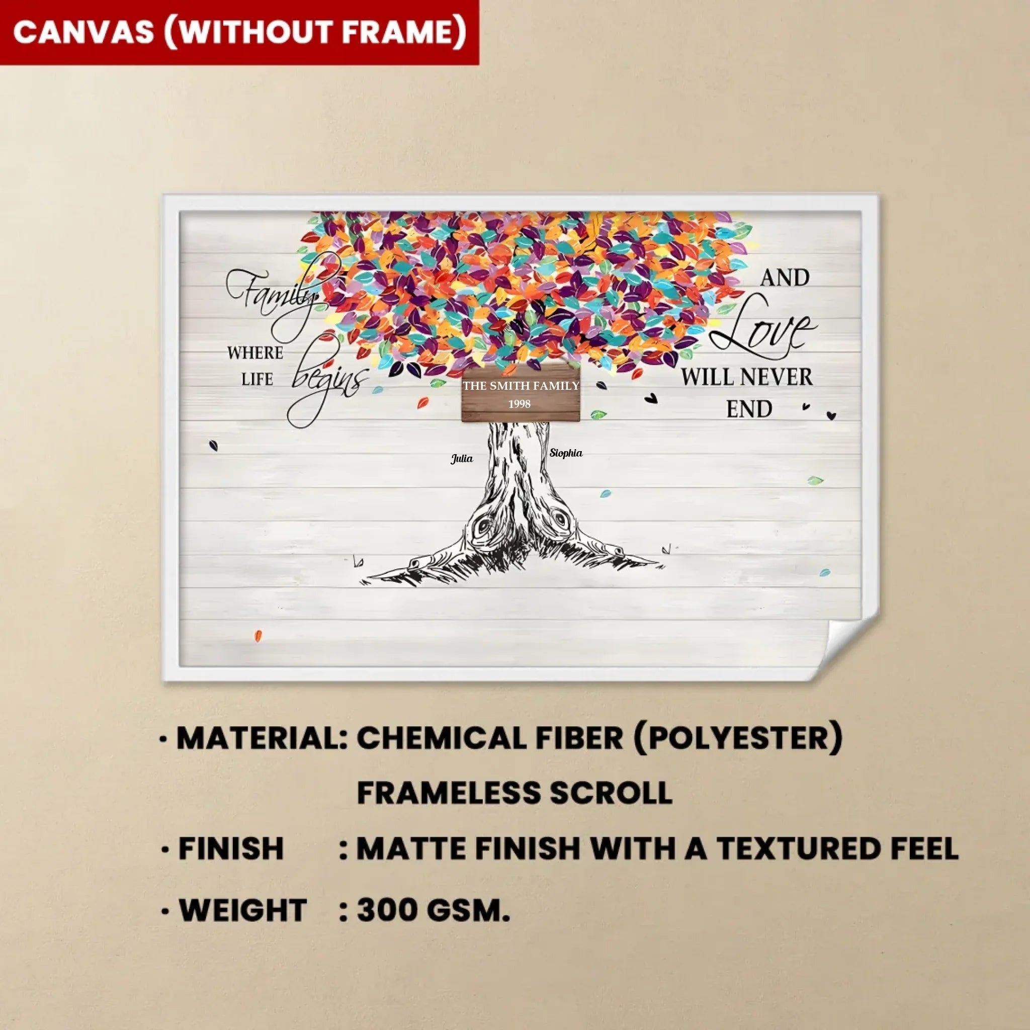 Family Like Branches On A Tree - Personalized Poster/Wrapped Canvas 714242 - 714606 - DiyGiftly