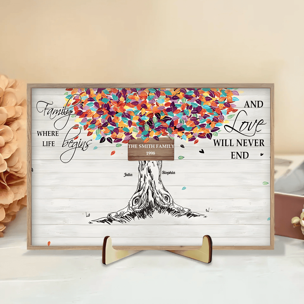 Family Like Branches On A Tree - Personalized Wooden Plaque 714242 - DiyGiftly