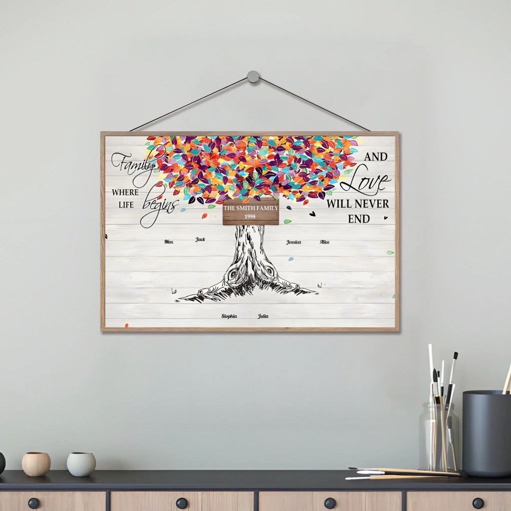 Family Like Branches On A Tree - Personalized Wooden Plaque 714242 - DiyGiftly