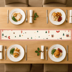 Family Name Word Christmas Theme – Personalized Table Runner with Custom Name – Holiday Dining Table Décor for Christmas Dinner, Winter Parties & Family Gatherings 1059759 - DiyGiftly
