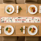 Family Name Word Christmas Theme – Personalized Table Runner with Custom Name – Holiday Dining Table Décor for Christmas Dinner, Winter Parties & Family Gatherings 1059759 - DiyGiftly