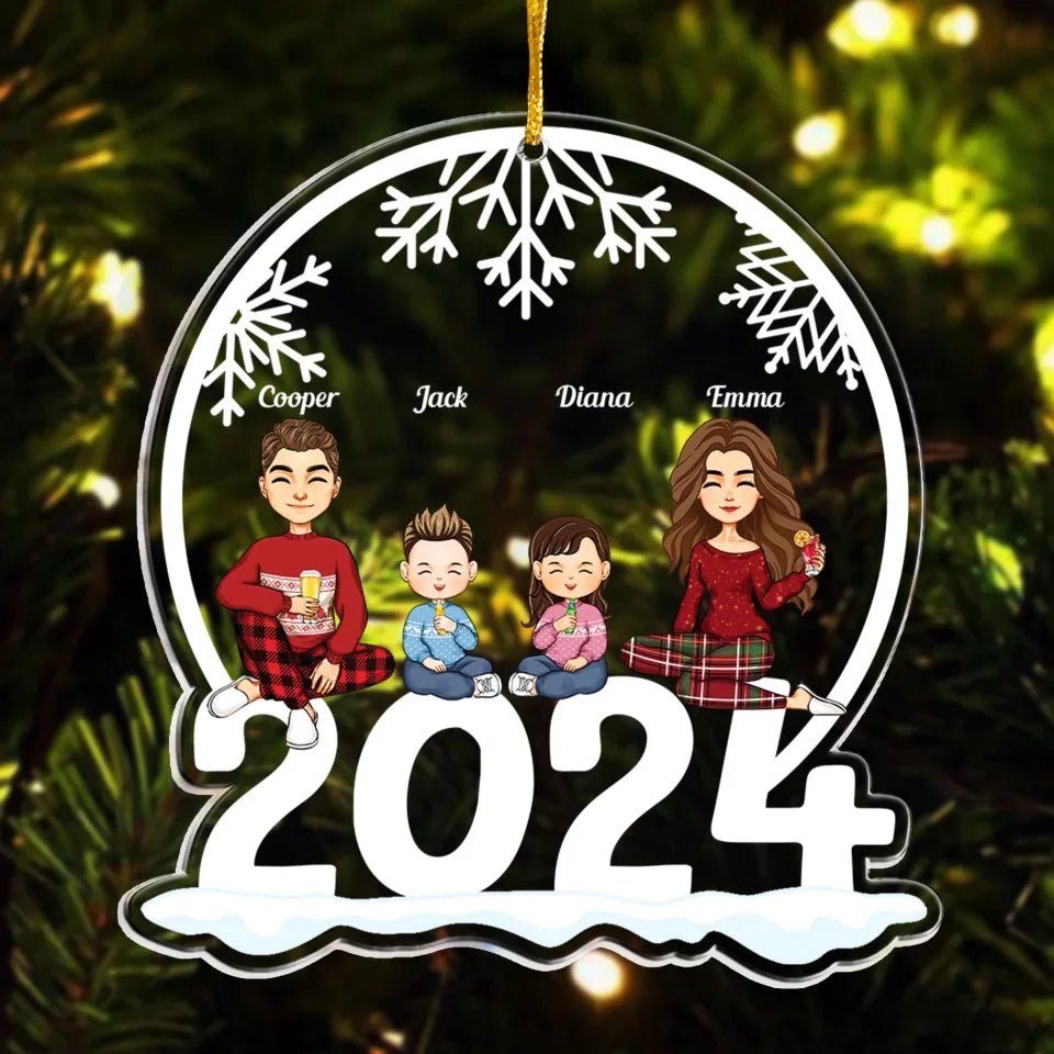 Family Of 3, 4, 5, 6 Jolly Christmas - Personalized 2024 Family Ornament 682220 - DiyGiftly