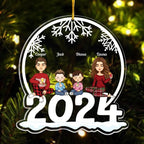 Family Of 3, 4, 5, 6 Jolly Christmas - Personalized 2024 Family Ornament 682220 - DiyGiftly