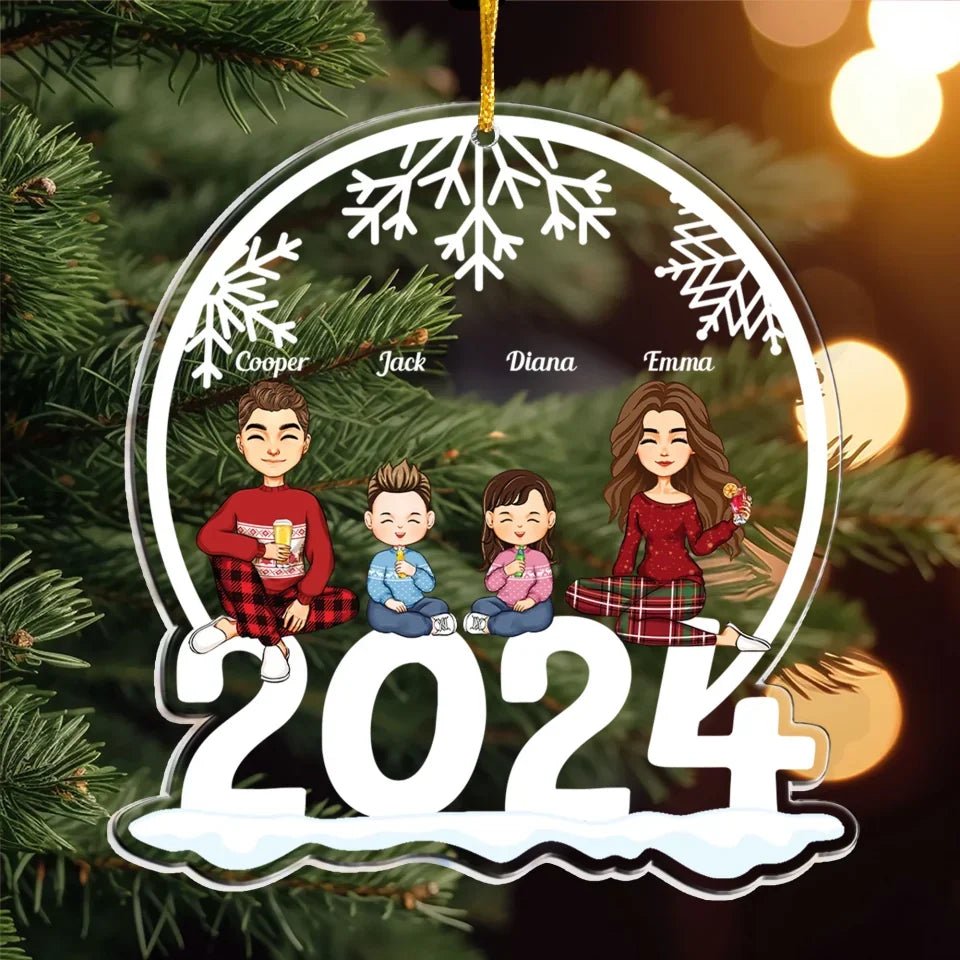 Family Of 3, 4, 5, 6 Jolly Christmas - Personalized 2024 Family Ornament 682220 - DiyGiftly