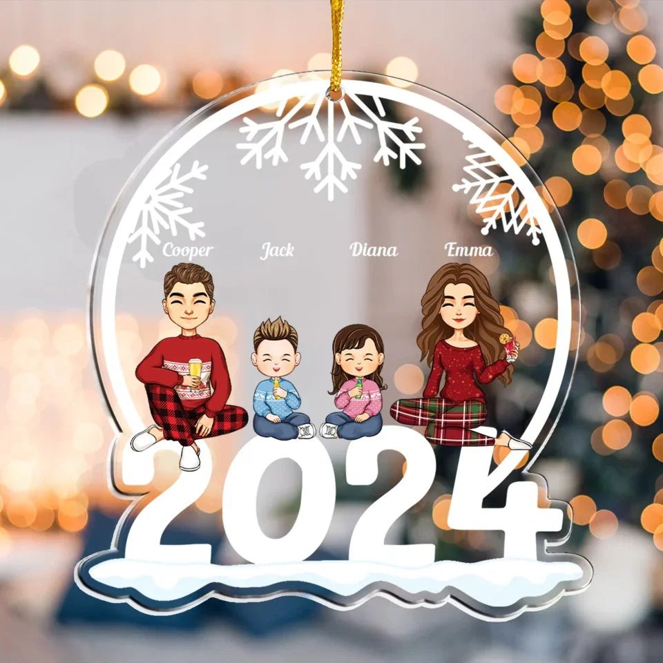 Family Of 3, 4, 5, 6 Jolly Christmas - Personalized 2024 Family Ornament 682220 - DiyGiftly