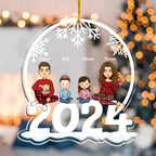 Family Of 3, 4, 5, 6 Jolly Christmas - Personalized 2024 Family Ornament 682220 - DiyGiftly