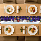 Family Sitting Christmas Plaid Pattern – Personalized Table Runner for Holiday Dinner Table Decor, Custom Family Name Christmas Decoration, Festive Red Plaid Table Linen, Perfect for Christmas Parties, Home Decor & Holiday Gifts 1058873 - DiyGiftly