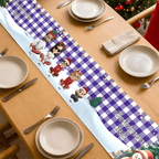 Family Sitting Christmas Plaid Pattern – Personalized Table Runner for Holiday Dinner Table Decor, Custom Family Name Christmas Decoration, Festive Red Plaid Table Linen, Perfect for Christmas Parties, Home Decor & Holiday Gifts 1058873 - DiyGiftly