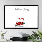 Family Skiing Together At Christmas - Personalized Wrapped Canvas 734461 - 734496 - DiyGiftly