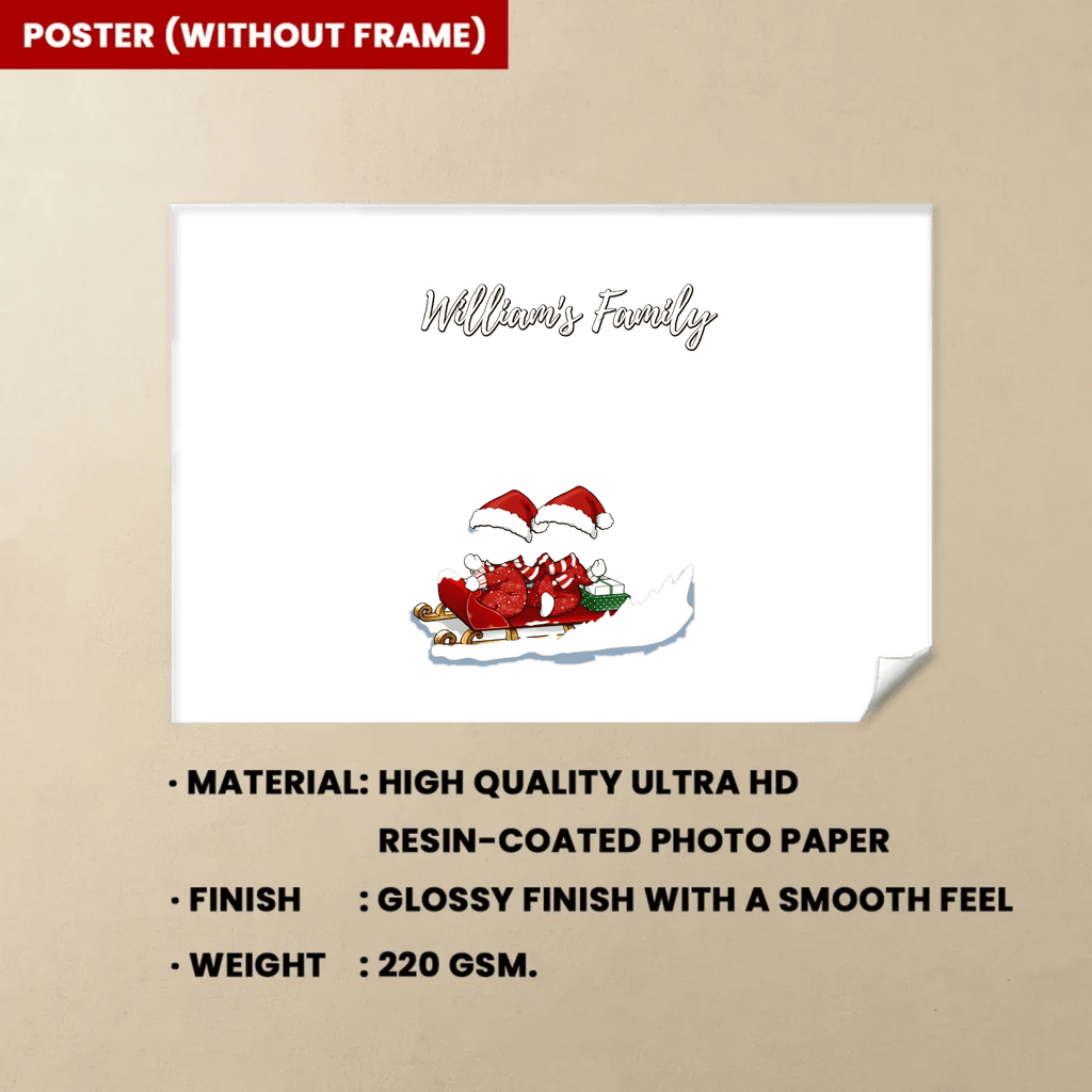 Family Skiing Together At Christmas - Personalized Wrapped Canvas 734461 - 734496 - DiyGiftly
