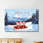 Family Skiing Together At Christmas - Personalized Wrapped Canvas 734461 - 734496 - DiyGiftly
