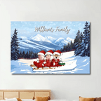 Family Skiing Together At Christmas - Personalized Wrapped Canvas 734461 - 734496 - DiyGiftly