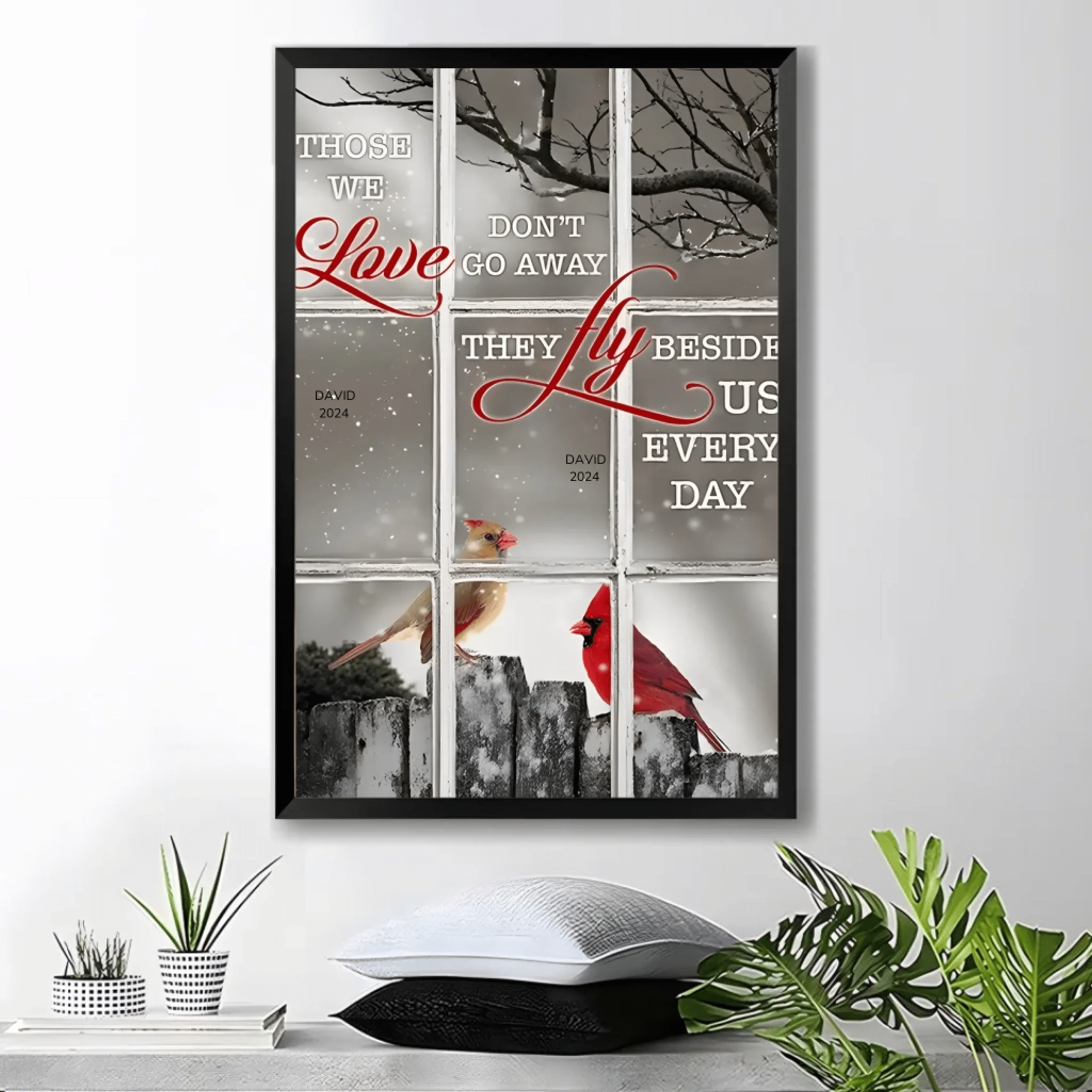 Family - They Fly Beside Us Everyday - Personalized Vertical Canvas 711113 - 711135 - DiyGiftly