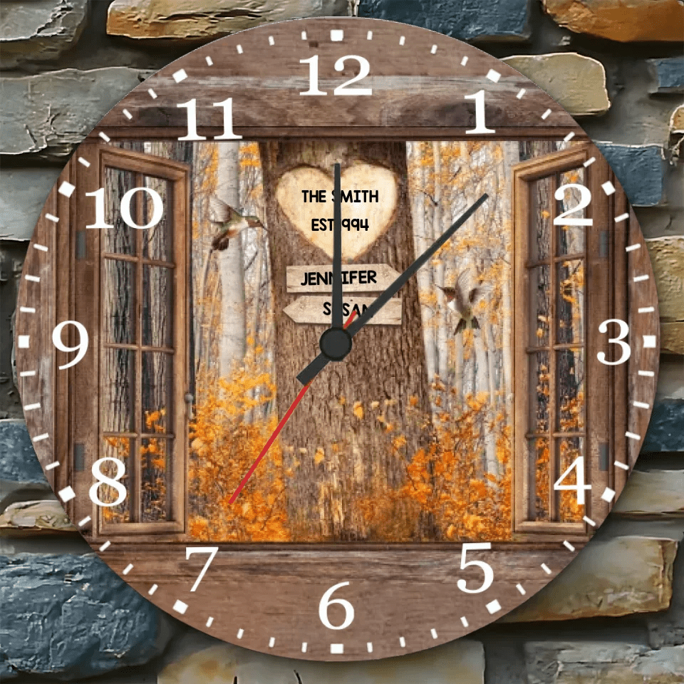 custom names wooden wall clock keepsake as a christmas gift
