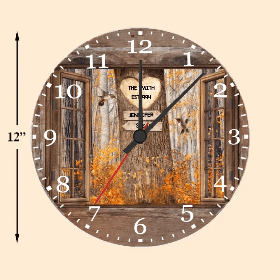 custom names wooden wall clock as a christmas gift