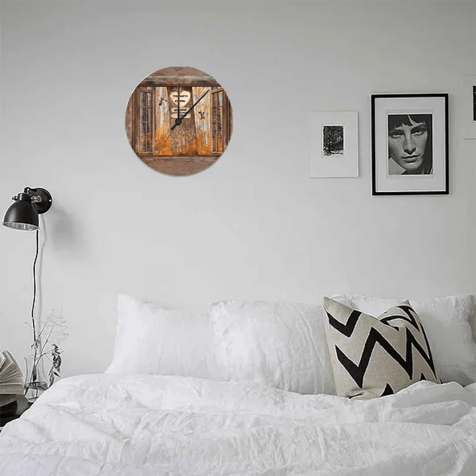 custom names wooden wall clock keepsake as a new home gift