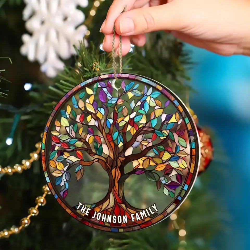 Family Tree Of Life - Personalized 2 - Layered Mix Ornament 687164 - DiyGiftly