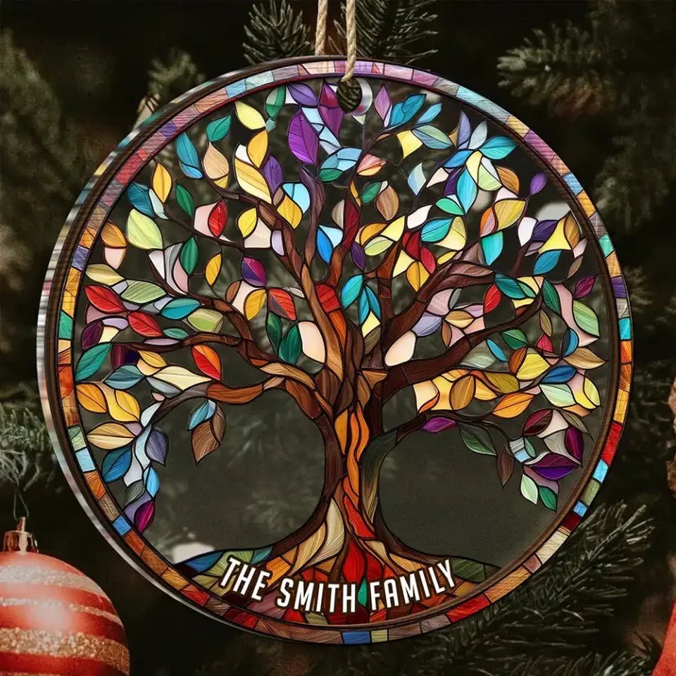 Family Tree Of Life - Personalized 2 - Layered Mix Ornament 687164 - DiyGiftly