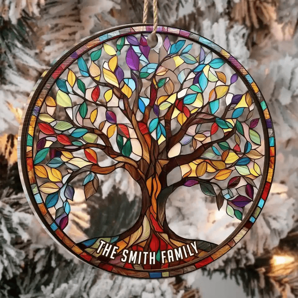 Family Tree Of Life - Personalized 2 - Layered Mix Ornament 687164 - DiyGiftly