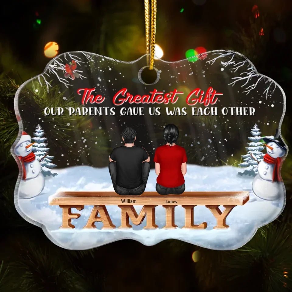 Family Where Begins And Love Never Ends - Memorial Gift - Christmas Gift - Personalized Custom Medallion Acrylic Ornament 689119 - DiyGiftly