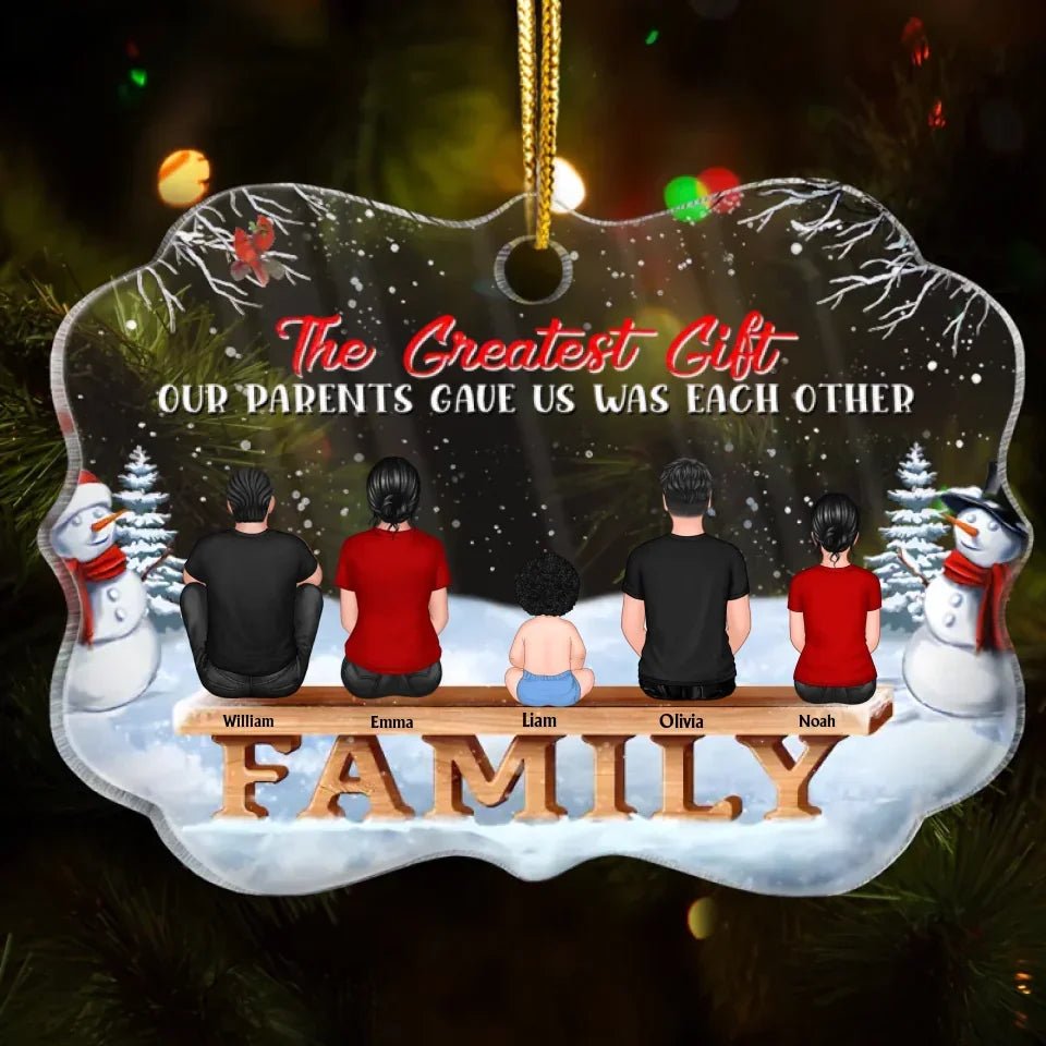 Family Where Begins And Love Never Ends - Memorial Gift - Christmas Gift - Personalized Custom Medallion Acrylic Ornament 689119 - DiyGiftly