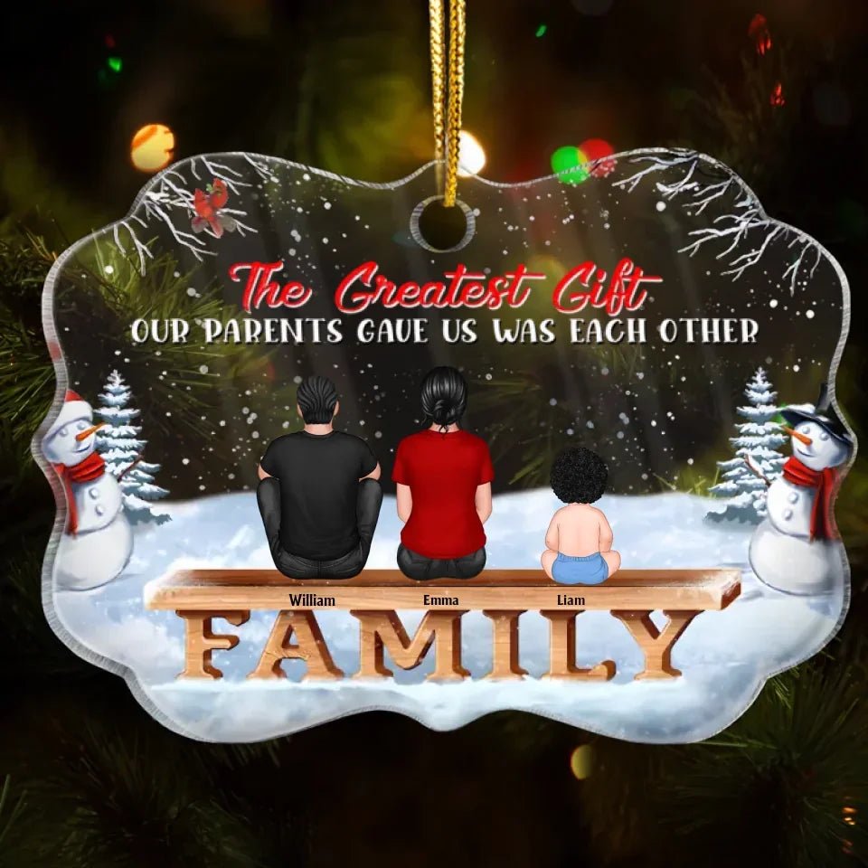 Family Where Begins And Love Never Ends - Memorial Gift - Christmas Gift - Personalized Custom Medallion Acrylic Ornament 689119 - DiyGiftly