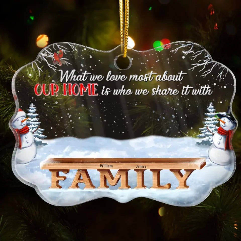 Family Where Begins And Love Never Ends - Memorial Gift - Christmas Gift - Personalized Custom Medallion Acrylic Ornament 689119 - DiyGiftly