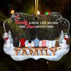 Family Where Begins And Love Never Ends - Memorial Gift - Christmas Gift - Personalized Custom Medallion Acrylic Ornament 689119 - DiyGiftly
