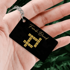 Family With Black Background Crossword - Customizable Acrylic Keychain For Family 737177 - DiyGiftly