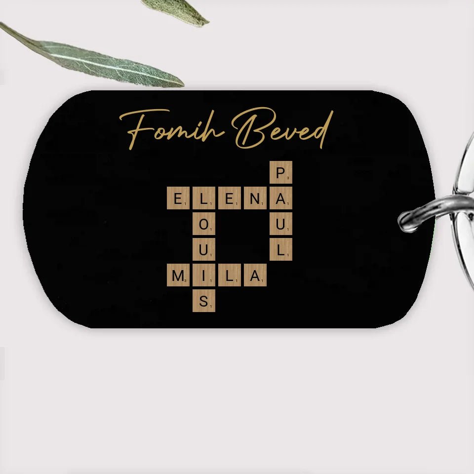 Family With Black Background Crossword - Customizable Acrylic Keychain For Family 737177 - DiyGiftly