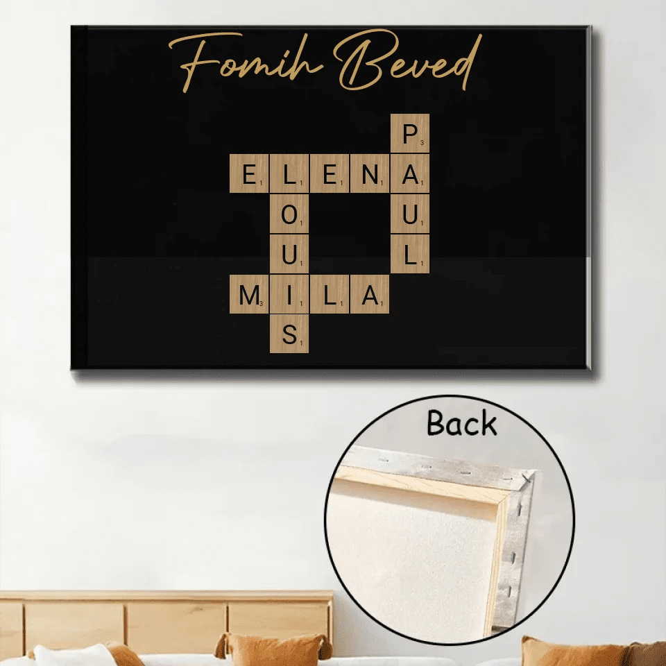 custom name wooden canvas print keepsake for living room decor