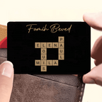 Family With Black Background Crossword - Customizable Wallet Card For Family 724036 - Q - DiyGiftly