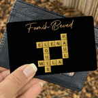 Family With Black Background Crossword - Customizable Wallet Card For Family 724036 - Q - DiyGiftly