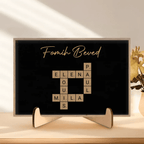 Family With Black Background Crossword - Customizable Wooden Plaque For Family 724036 - DiyGiftly