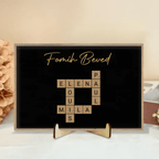 Family With Black Background Crossword - Customizable Wooden Plaque For Family 724036 - DiyGiftly