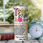 Personalized 20oz Skinny Tumbler with Straw Back to School Appreciation Gift for Teacher