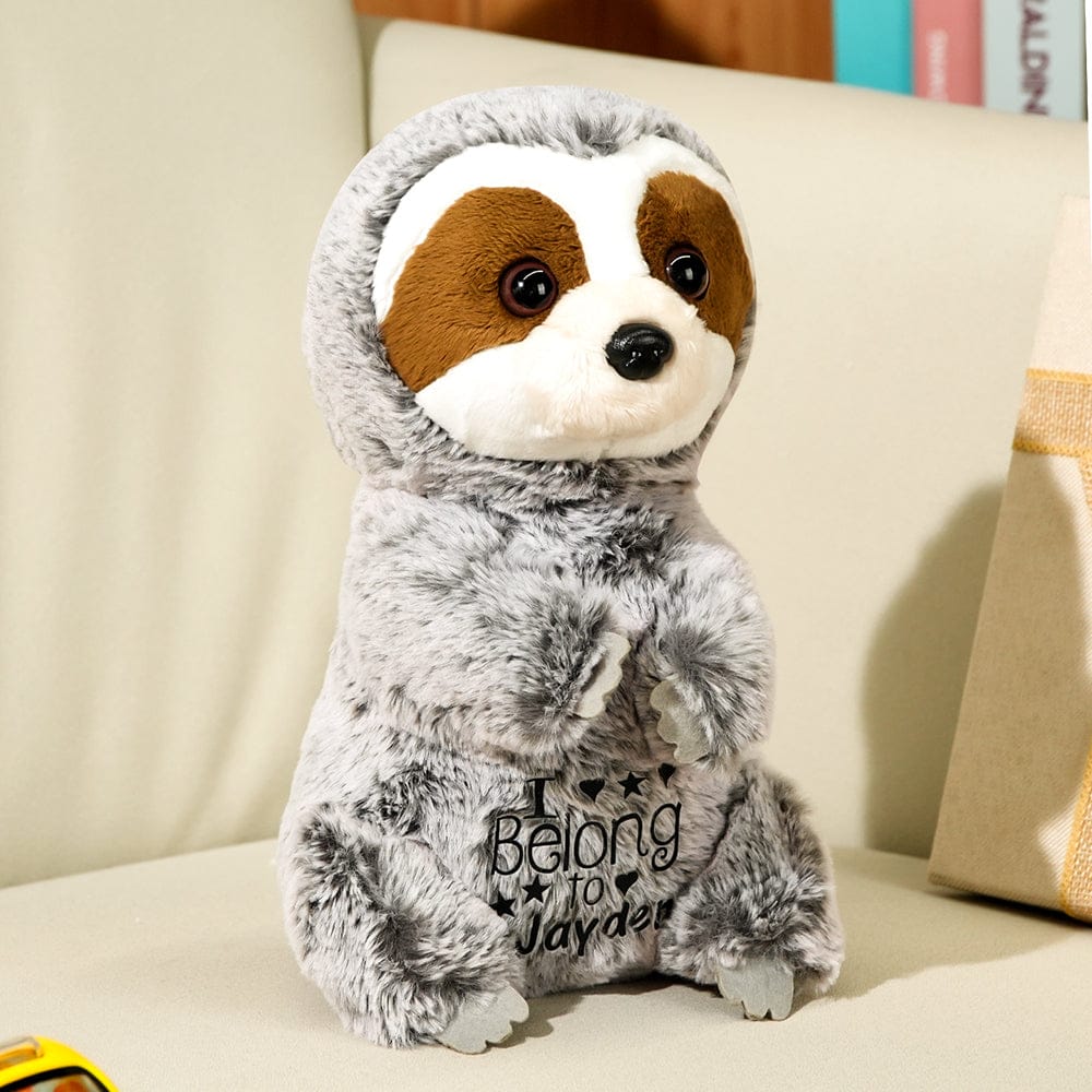 Personalized Name Sloth Plush Stuffed Toy Gift for Baby Shower