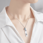 Custom Photo Necklace with Birthstone Eye Engraved Necklace Gifts for Her