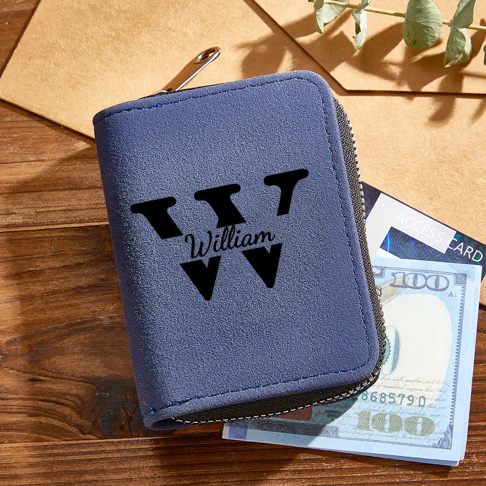 Personalized Leather Wallet with 18 Card Slots Card Holder Wallet Birthday Gift for Him