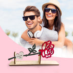 Personalized Wooden Rose Decor with Text
